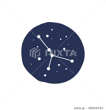 cancer constellation doodle icon, vector color line illustration 98068483
