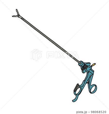 laparoscopic forceps doodle icon, vector color line illustration 98068520