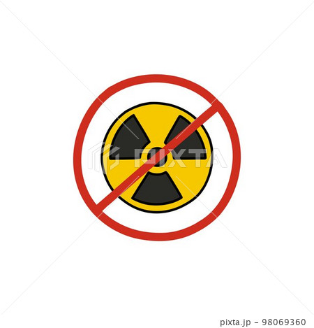 no radiation symbol doodle icon, vector color line illustration 98069360