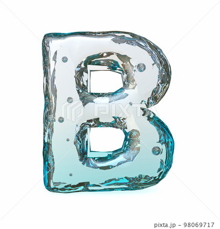 Blue ice font Letter B 3D 98069717
