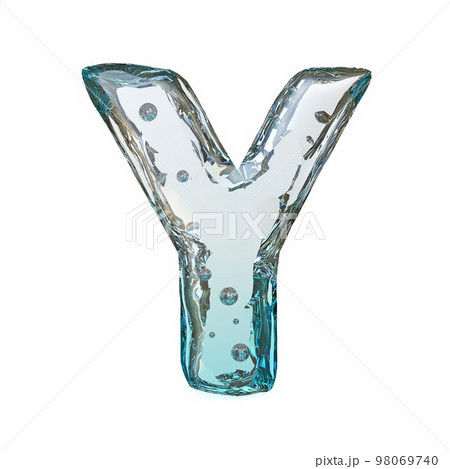 Blue ice font Letter Y 3D 98069740