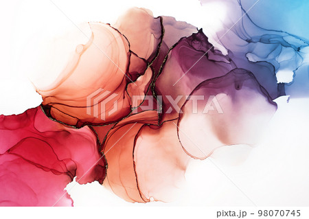 アルコールインクアート　テクスチャ　背景　アブストラクト　抽象画 98070745