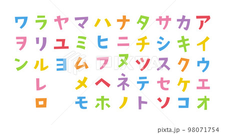 タイトルに使いやすいカラフルなかわいい角ゴシックカタカナ 98071754