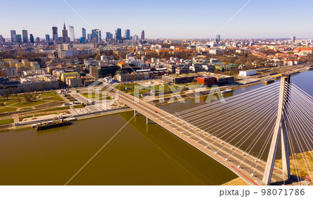 Aerial view of Warsaw cityscape at sunny day 98071786
