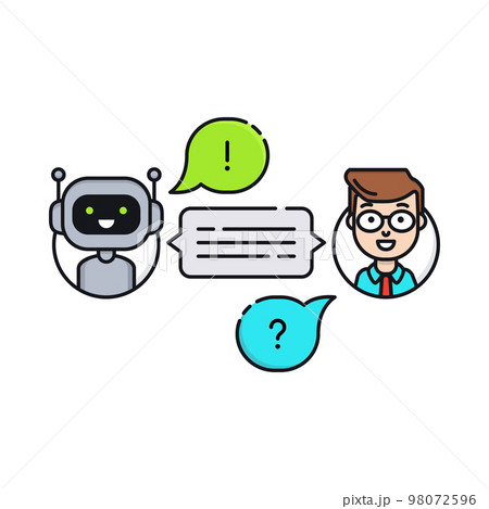 Chatbot vector flat line illustration concept 98072596