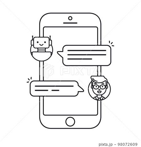 Chatbot vector outline icon 98072609