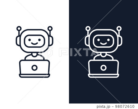 Chatbot vector outline icon 98072610