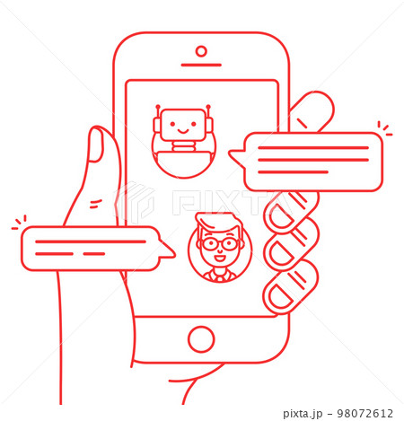 Chatbot outline icon concept 98072612
