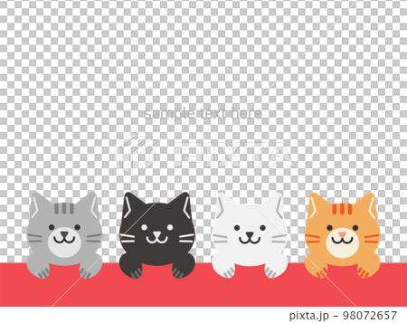 4隻貓背景素材插畫 98072657