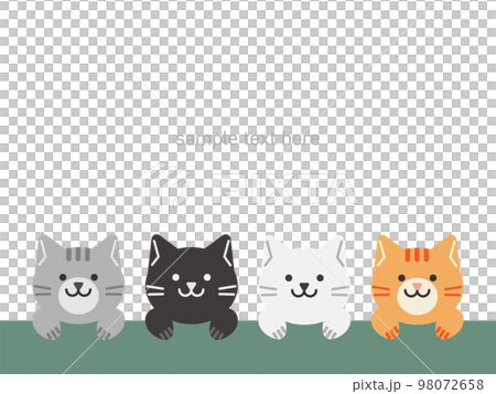 4隻貓背景素材插畫 98072658