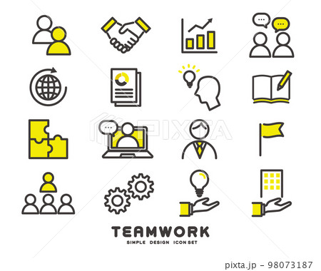 チームワークに関するベクターイラスト素材／ビジネス／仲間／つながり 98073187