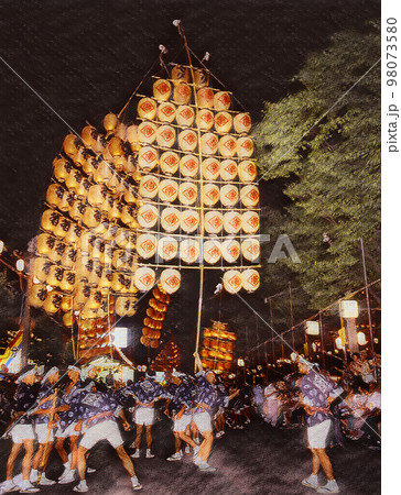 竿燈　竿燈祭り　秋田竿灯まつり 98073580