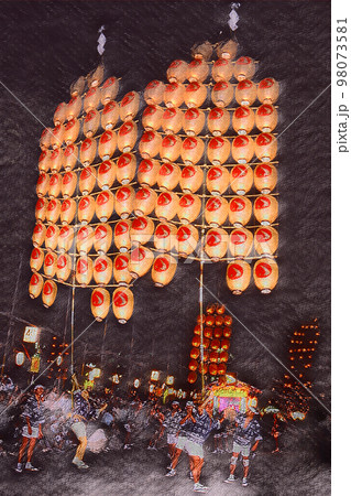 竿燈 竿燈祭り 秋田竿灯まつり 竿燈 竿燈祭り 秋田竿灯まつり 98073581