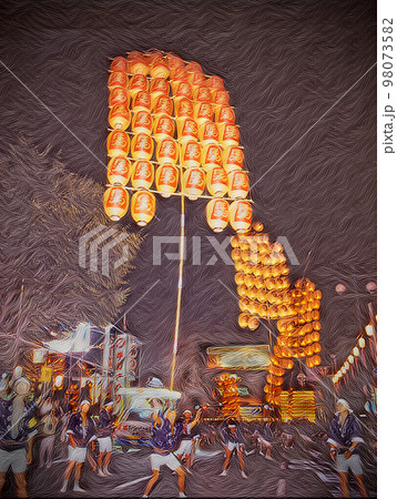 竿燈　竿燈祭り　秋田竿灯まつり 98073582