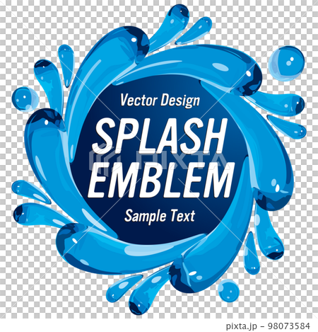 逼真的水濺標誌樣本字母矢量插圖 98073584
