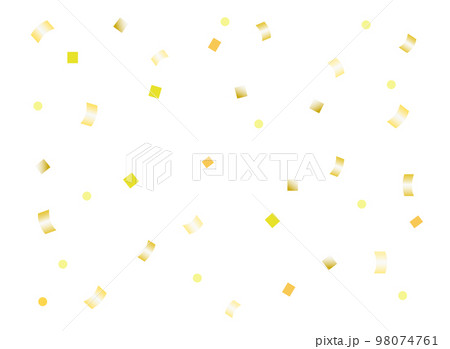 舞い散るきらびやかな金色の紙吹雪のイラスト 98074761