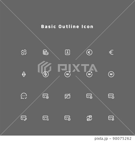 simple and minimal basic essential line icon set for ui ux web and mobile interface 98075262