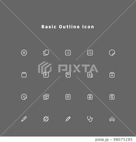 simple and minimal basic essential line icon set for ui ux web and mobile interface 98075285