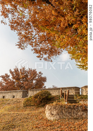 autumn landscape, scenery of Suwon Hwaseong in Korea 98076082