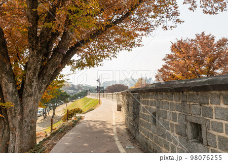 autumn landscape, scenery of Suwon Hwaseong in Korea autumn landscape, scenery of Suwon Hwaseong in Korea 98076255
