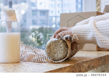 eco friendly habits hand gesture_eco package 98076544