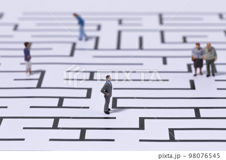 brain health and dementia series_a miniature wandering in a maze brain health and dementia series_a miniature wandering in a maze 98076545