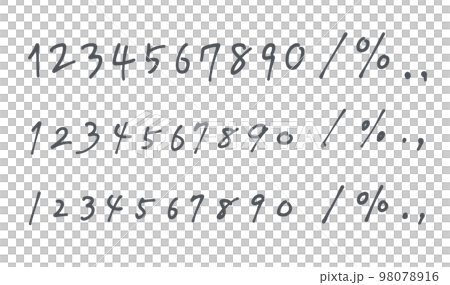 ペンで書いた数字セット　走り書き　手書き　数値　割合 98078916