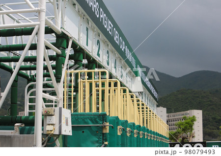 The Starting Gate, Start gates for horse races...の写真素材