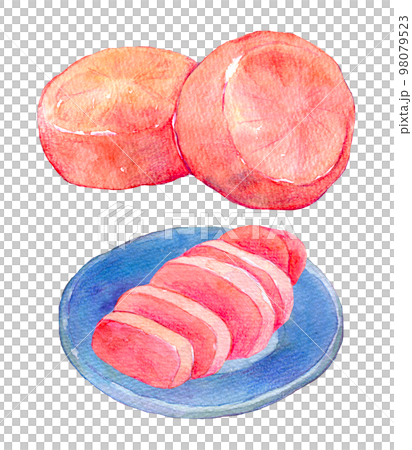 Hida Takayama traditional vegetables red turnip pickles watercolor illustration Hida Takayama traditional vegetables red turnip pickles watercolor illustration 98079523