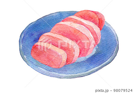 飛騨高山　伝統野菜　赤かぶ漬け　水彩イラスト 98079524