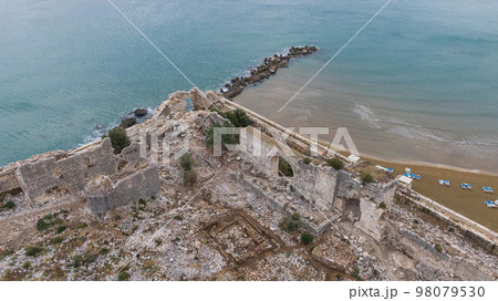 Maidens Castle Kiz Kalesi Drone Photo, Erdemli Mersin, Turkey 98079530