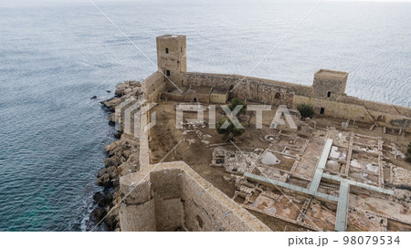 Maidens Castle Kiz Kalesi Drone Photo, Erdemli Mersin, Turkey 98079534