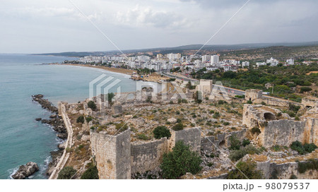 Maidens Castle Kiz Kalesi Drone Photo, Erdemli Mersin, Turkey 98079537