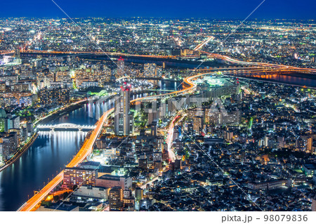 東京の街並み　夜景 98079836