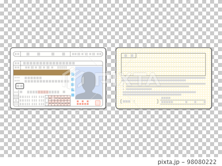 ゴールド運転免許証（両面）のイラスト 98080222