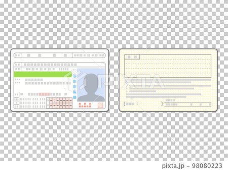 グリーン運転免許証（両面）のイラスト 98080223
