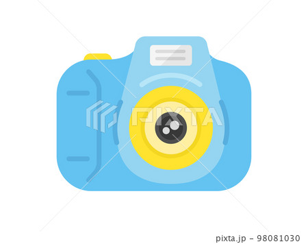 水色のキッズカメラのイラスト 98081030