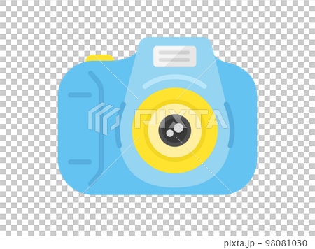 水色のキッズカメラのイラスト 98081030