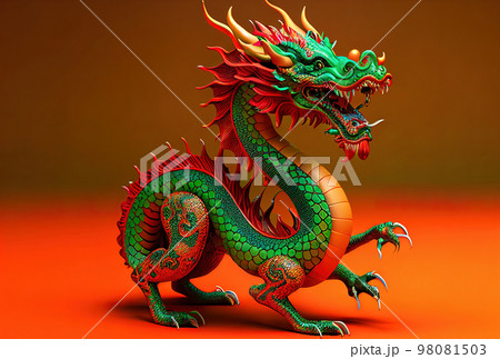 Chinese Lion dance in a Chinese new year's celebration Chinese Lion dance in a Chinese new year's celebration 98081503