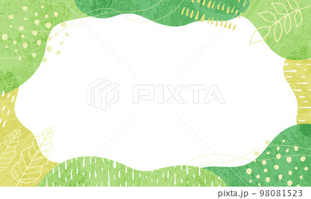 新緑カラーの幾何学模様の抽象的なベクターフレーム背景 98081523