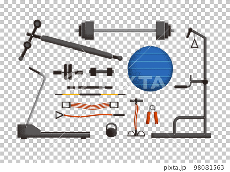 Training muscle training gym illustration set 98081563