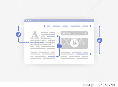 Internal Links - SEO strategy concept. Link Building with Keyword-Rich Anchor Text for Website Search Engine Optimization. Hyperlinks to important pages on the same web domain 98081744