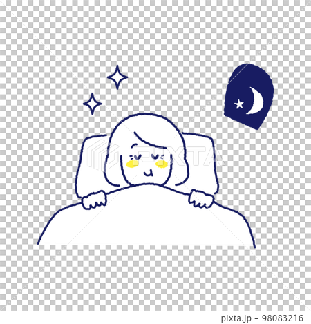 年長婦女在晚上舒適地睡覺 98083216