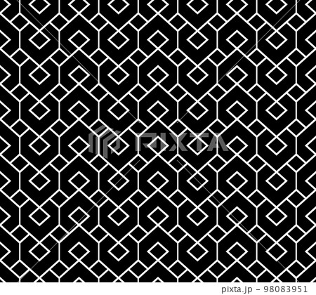 The geometric pattern with lines. Seamless vector background. White and black texture. Graphic modern pattern. Simple lattice graphic design 98083951