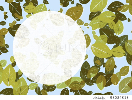 紅葉と満月の背景イラスト 秋のイメージ壁紙 葉っぱの背景イラスト コピースペースのある秋の壁紙のイラスト素材