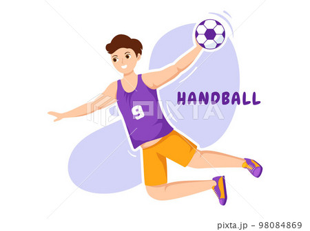 Handball Illustration Of A Player Touching The のイラスト素材