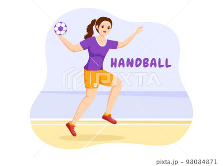 Handball Illustration Of A Player Touching The のイラスト素材