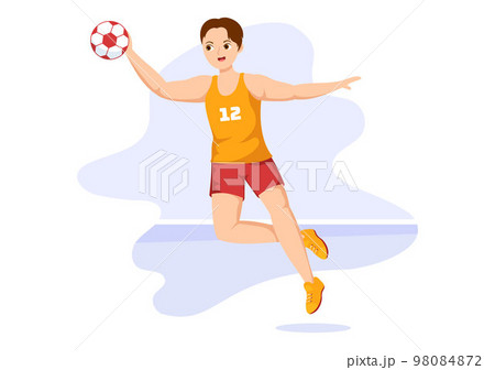 Handball Illustration Of A Player Touching The のイラスト素材
