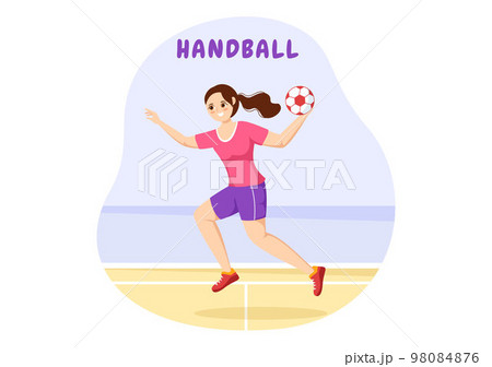 Handball Illustration Of A Player Touching The のイラスト素材