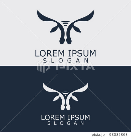 Horns Animal bull logo vector icon template Horns Animal bull logo vector icon template 98085363